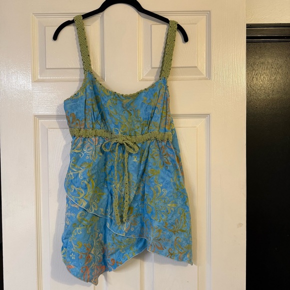 Santiki Tops - EUC Santiki Tank Top Blue and Green Sleeveless Dress